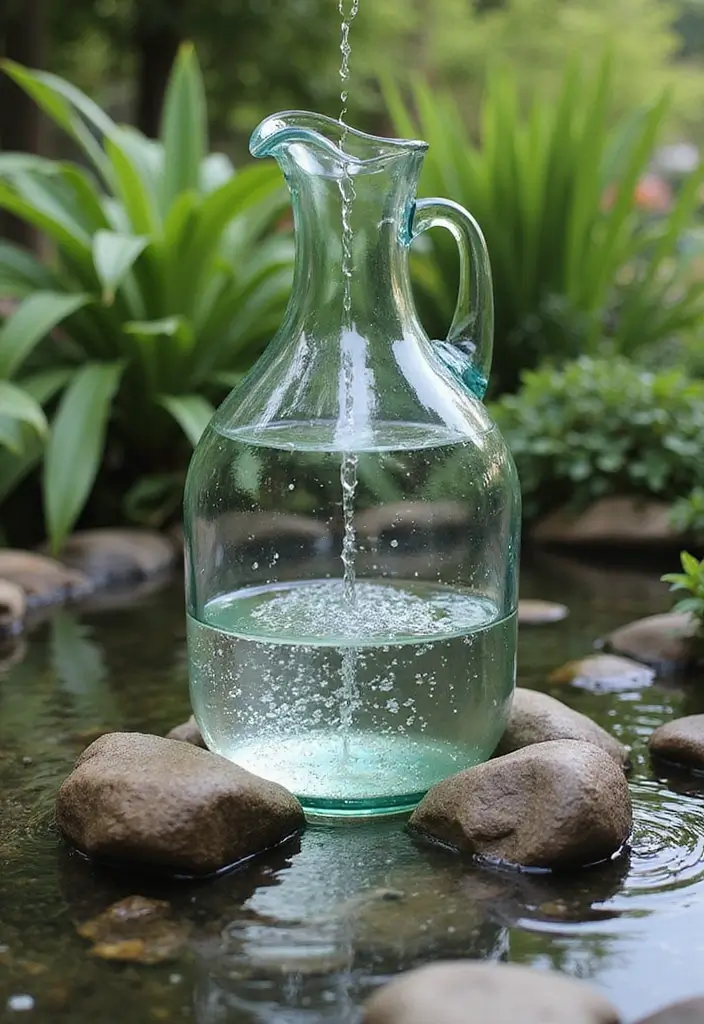 28 Large Glass Jug Decor Ideas for Rustic and Modern Styles 94 28 Large Glass Jug Decor Ideas for Rustic and Modern Styles - 20. Large Jug Music Water Fountain