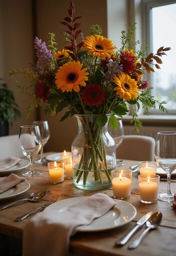 28 Large Glass Jug Decor Ideas for Rustic and Modern Styles 102 28 Large Glass Jug Decor Ideas for Rustic and Modern Styles - 26. Large Jug Table Centerpiece