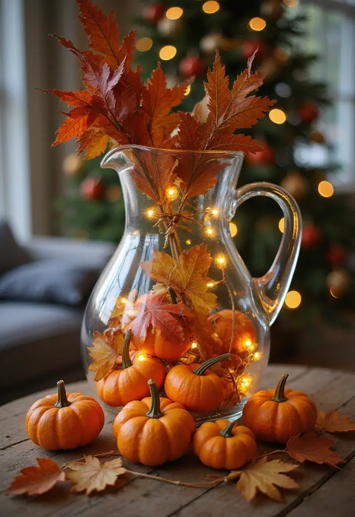 28 Large Glass Jug Decor Ideas for Rustic and Modern Styles 22 28 Large Glass Jug Decor Ideas for Rustic and Modern Styles - 4. Festive Holiday Decor