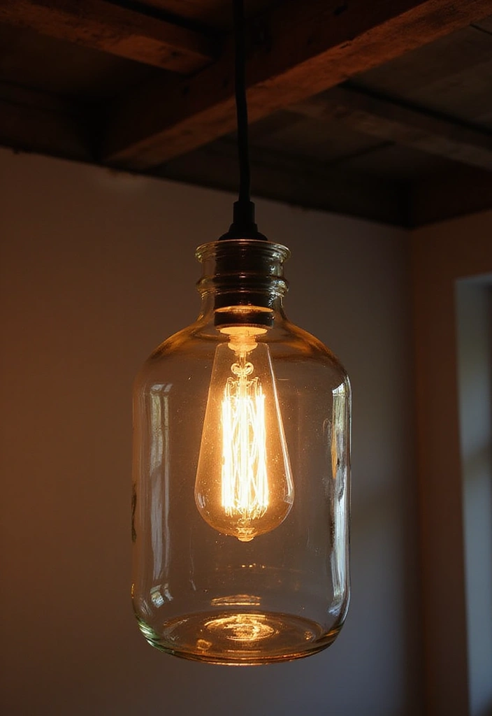 28 Large Glass Jug Decor Ideas for Rustic and Modern Styles 36 28 Large Glass Jug Decor Ideas for Rustic and Modern Styles - 6. DIY Glass Jug Light Fixture