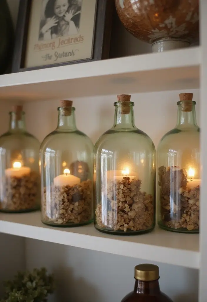 28 Vintage Glass Bottle Decor Ideas That Tell a Story - 13. Vintage Glass Bottle Picture Frames