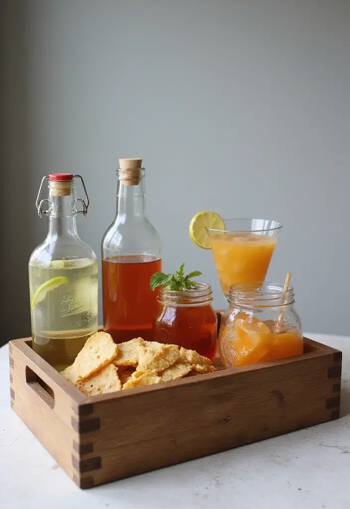 28 Vintage Glass Bottle Decor Ideas That Tell a Story - 15. Vintage Bottle Serving Tray