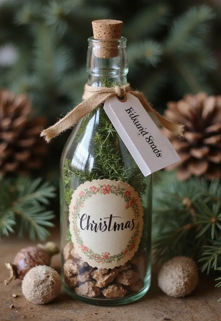 28 Vintage Glass Bottle Decor Ideas That Tell a Story - 28. Vintage Glass Bottle Gift Wrap