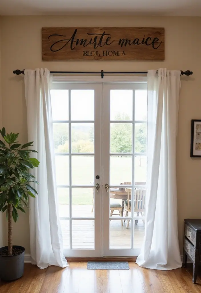 30 Above Sliding Glass Door Decor Ideas to Fill That Empty Space 48 30 Above Sliding Glass Door Decor Ideas to Fill That Empty Space - 18. Custom Wooden Signs