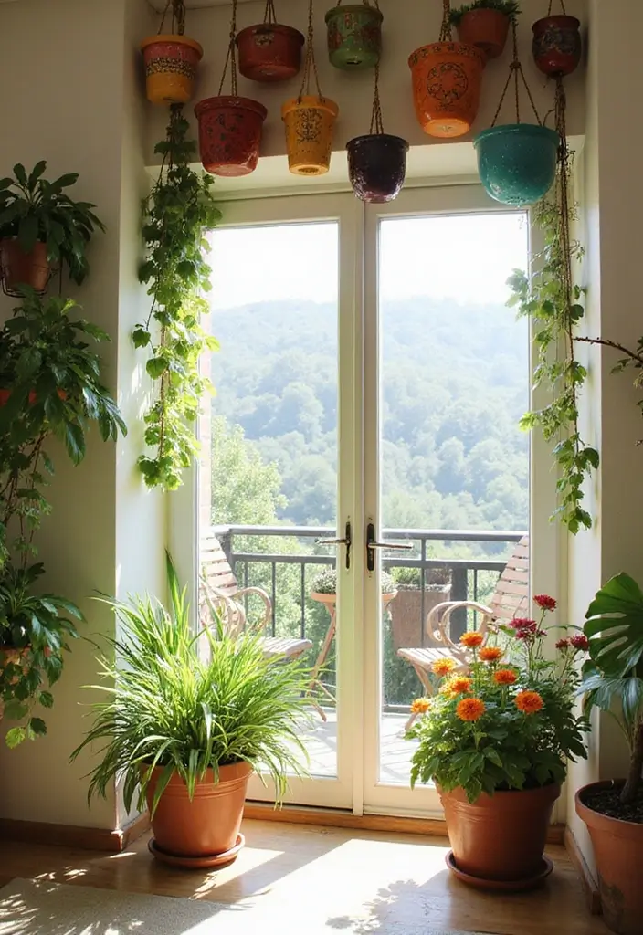 30 Above Sliding Glass Door Decor Ideas to Fill That Empty Space 65 30 Above Sliding Glass Door Decor Ideas to Fill That Empty Space - 23. Colorful Ceramic Pots