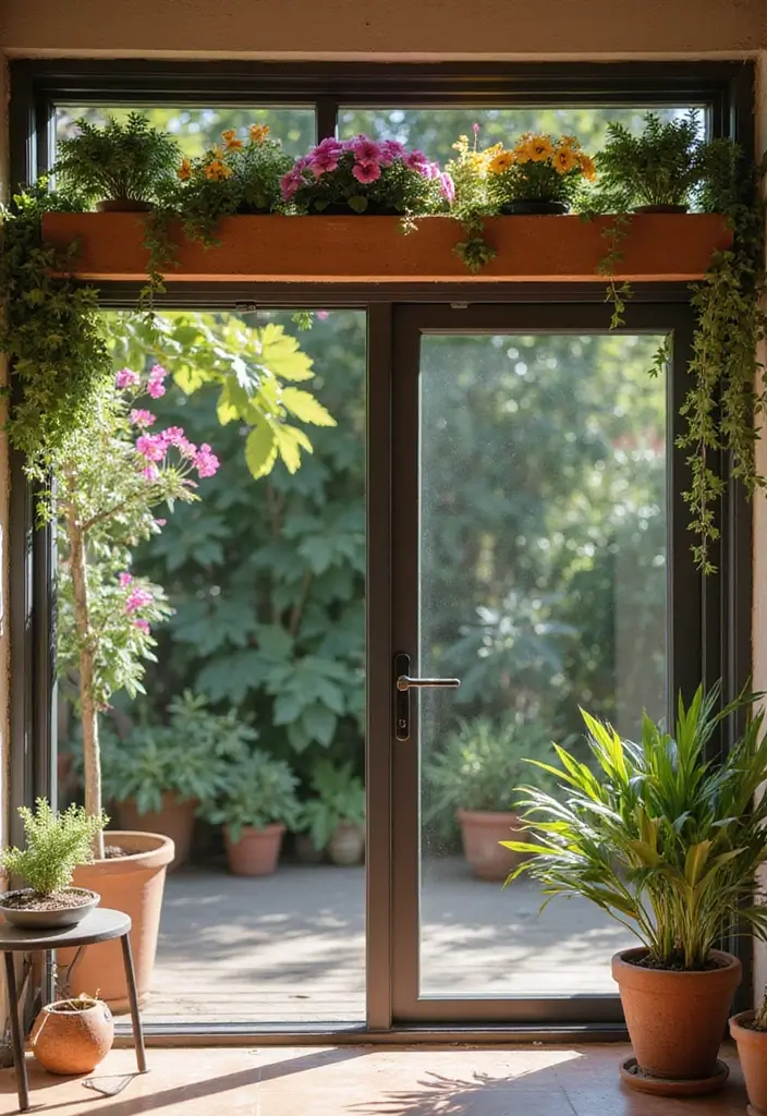 30 Above Sliding Glass Door Decor Ideas to Fill That Empty Space 85 30 Above Sliding Glass Door Decor Ideas to Fill That Empty Space - 29. Terracotta Pot Garden