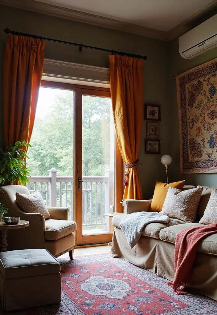 30 Above Sliding Glass Door Decor Ideas to Fill That Empty Space 10 30 Above Sliding Glass Door Decor Ideas to Fill That Empty Space - 4. Layered Textures with Fabrics