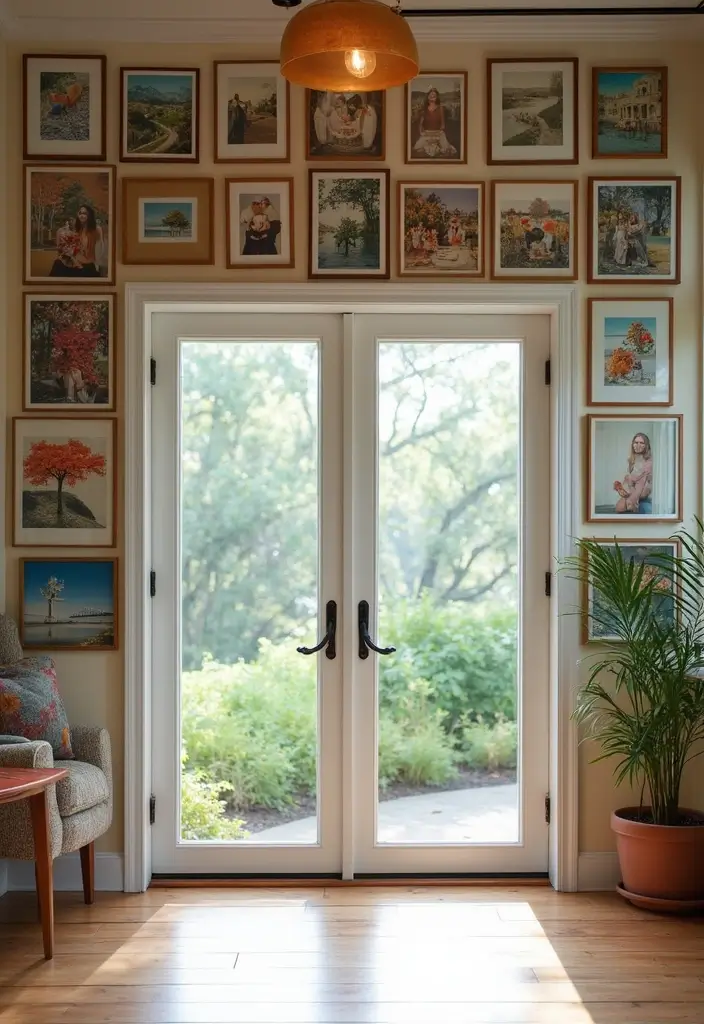 30 Above Sliding Glass Door Decor Ideas to Fill That Empty Space 11 30 Above Sliding Glass Door Decor Ideas to Fill That Empty Space - 5. Gallery Wall of Memories