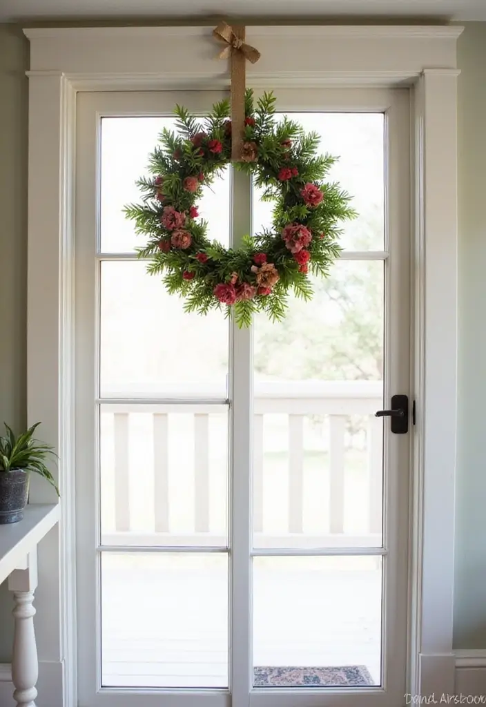 30 Above Sliding Glass Door Decor Ideas to Fill That Empty Space 19 30 Above Sliding Glass Door Decor Ideas to Fill That Empty Space - 7. Whimsical Wreaths