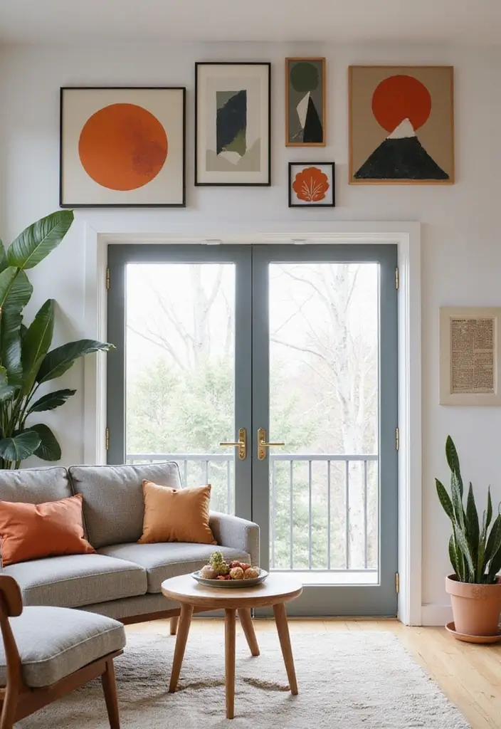 30 Above Sliding Glass Door Decor Ideas to Fill That Empty Space 27 30 Above Sliding Glass Door Decor Ideas to Fill That Empty Space - 9. Geometric Wall Decor