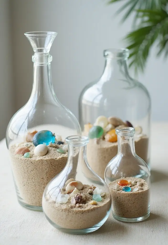 30 Colored Glass Vase Decor Ideas for Vibrant Home Accents 53 30 Colored Glass Vase Decor Ideas for Vibrant Home Accents - 13. Beach-Inspired Decor