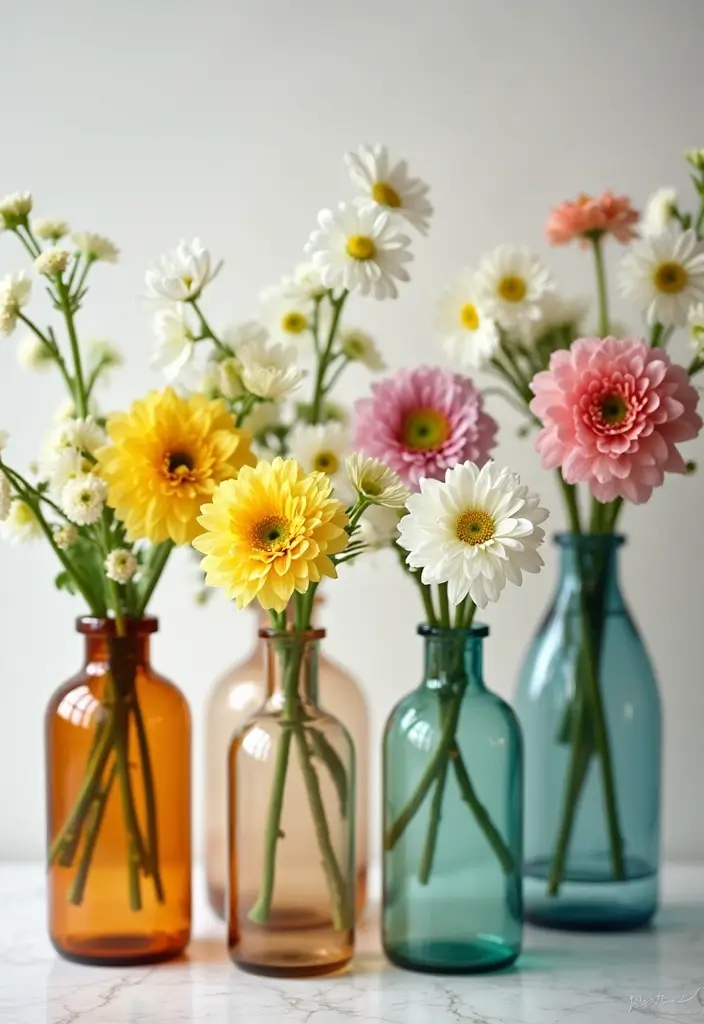 30 Colored Glass Vase Decor Ideas for Vibrant Home Accents 54 30 Colored Glass Vase Decor Ideas for Vibrant Home Accents - 14. Seasonal Color Themes