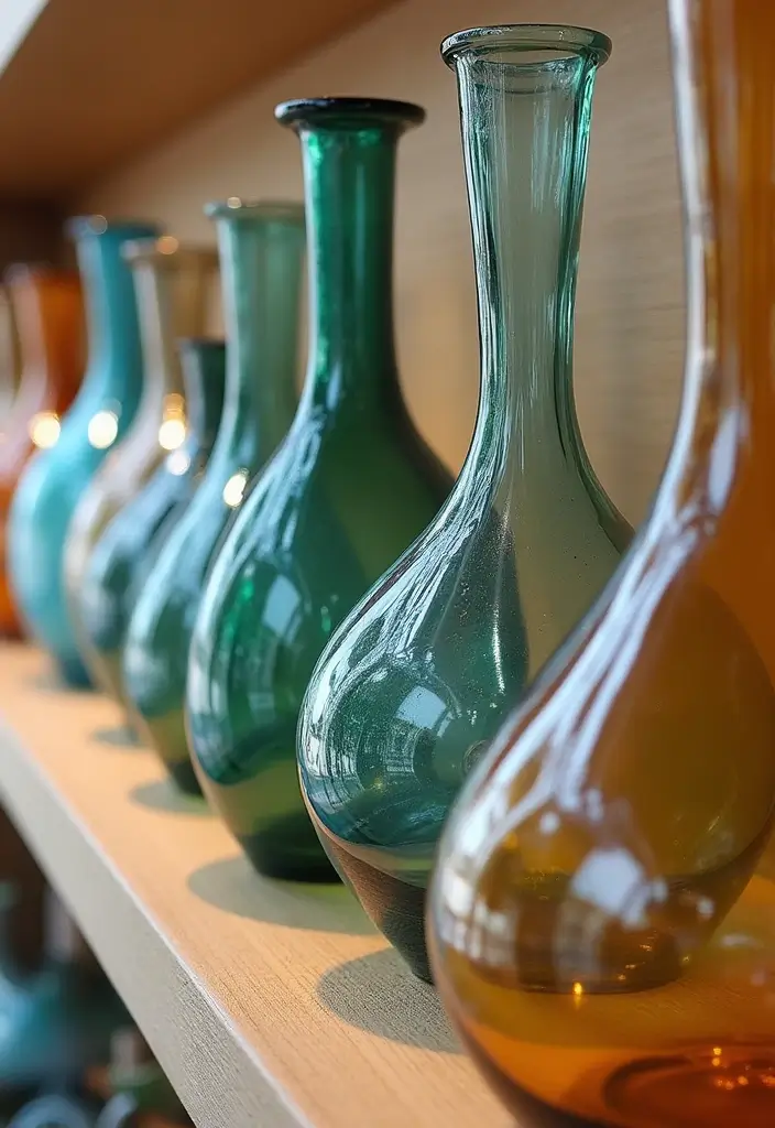 30 Colored Glass Vase Decor Ideas for Vibrant Home Accents 63 30 Colored Glass Vase Decor Ideas for Vibrant Home Accents - 17. Unique Shape Displays