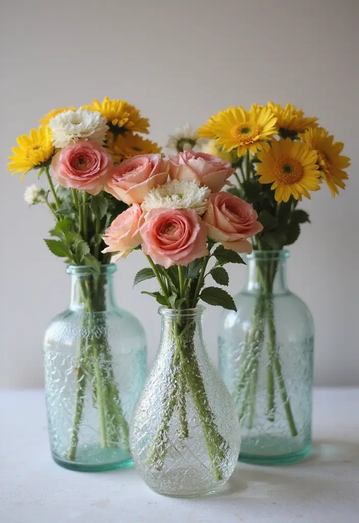 30 Colored Glass Vase Decor Ideas for Vibrant Home Accents 77 30 Colored Glass Vase Decor Ideas for Vibrant Home Accents - 19. Textured Glass Accents