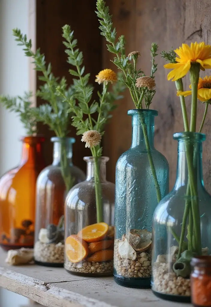 30 Colored Glass Vase Decor Ideas for Vibrant Home Accents 129 30 Colored Glass Vase Decor Ideas for Vibrant Home Accents - 29. Personal Touch Displays