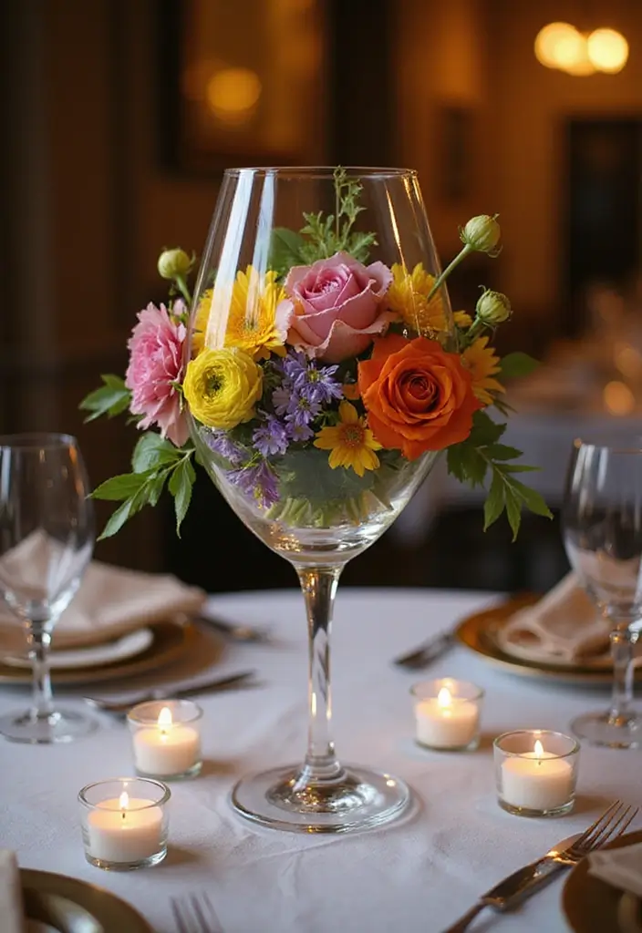 30 Giant Wine Glass Decor Ideas for Playful Centerpieces 1 30 Giant Wine Glass Decor Ideas for Playful Centerpieces - 1. Floral Fantasies