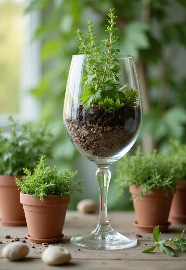 30 Giant Wine Glass Decor Ideas for Playful Centerpieces 32 30 Giant Wine Glass Decor Ideas for Playful Centerpieces - 12. Garden Party Elegance