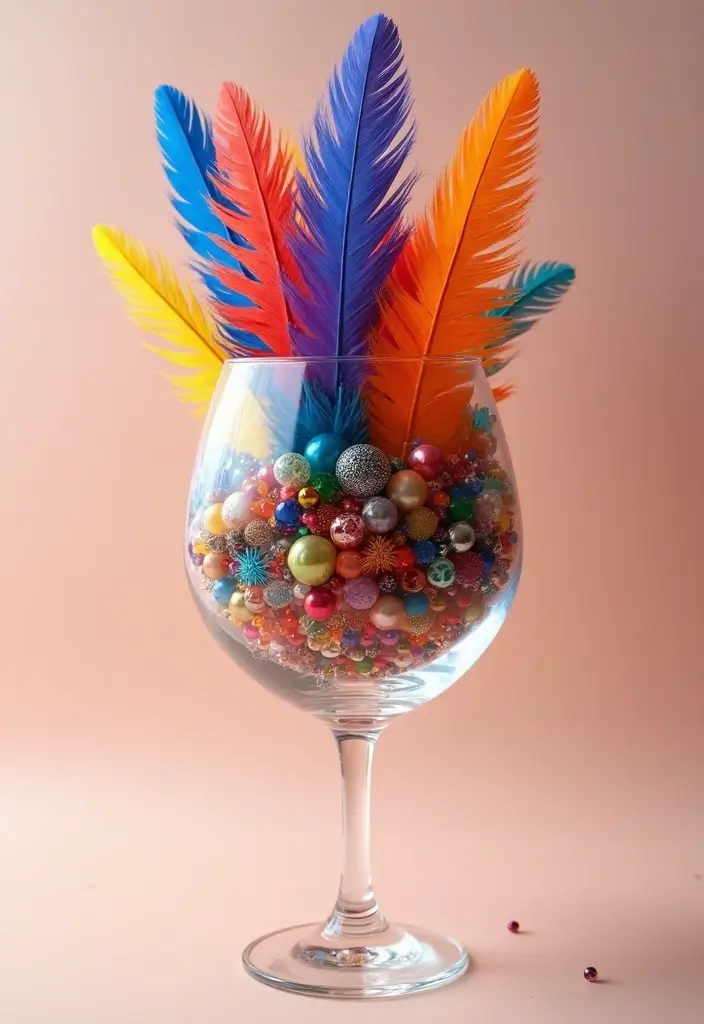 30 Giant Wine Glass Decor Ideas for Playful Centerpieces 121 30 Giant Wine Glass Decor Ideas for Playful Centerpieces - 29. Celebration of Colors