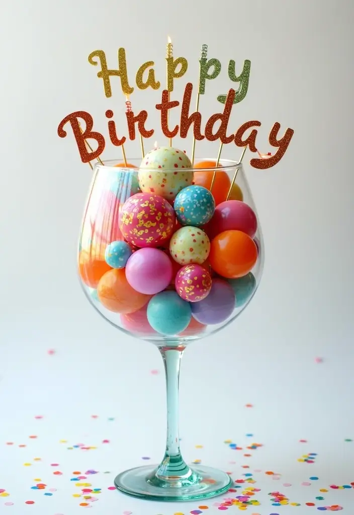 30 Giant Wine Glass Decor Ideas for Playful Centerpieces 128 30 Giant Wine Glass Decor Ideas for Playful Centerpieces - 30. Themed Birthday Bash