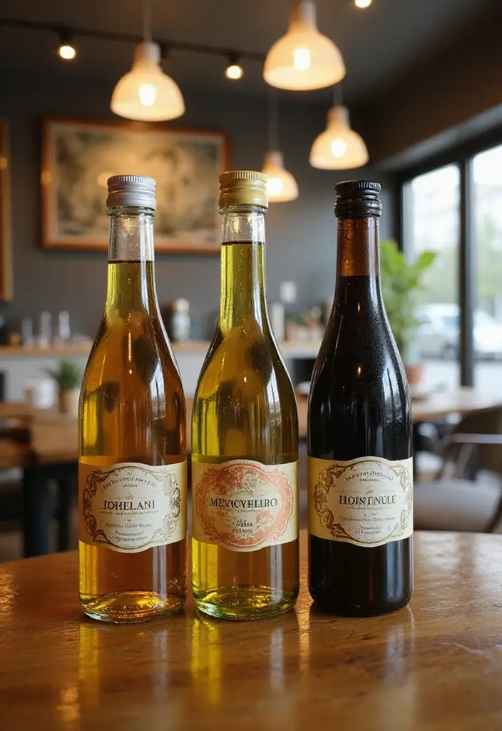 30+ Glass Bottle Decor Ideas for Chic Living Rooms - 19. Flavored Oil or Vinegar Bottles
