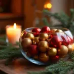 30+ Glass Bowl Centerpiece Ideas with Ornaments for a Christmas Glow