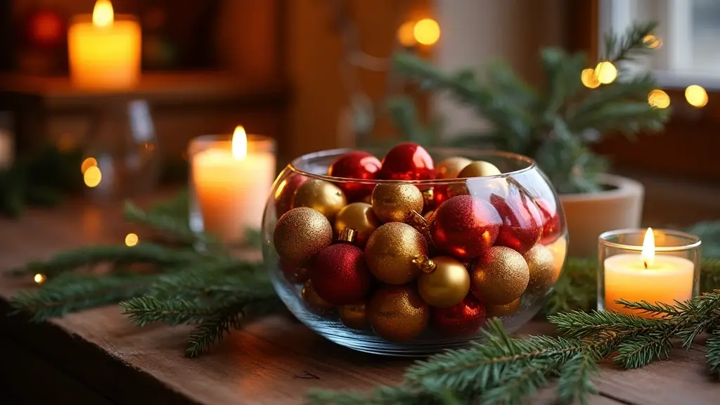 30+ Glass Bowl Centerpiece Ideas with Ornaments for a Christmas Glow