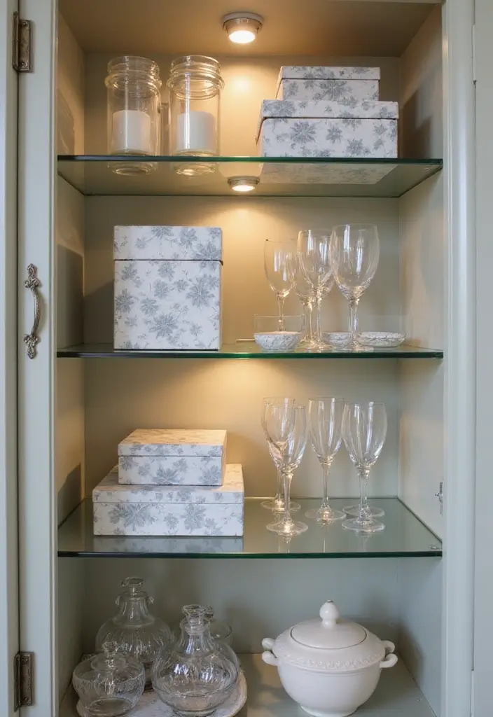 30 Glass Cabinet Decor Ideas to Showcase Your Collections 32 30 Glass Cabinet Decor Ideas to Showcase Your Collections - 10. Use Decorative Boxes