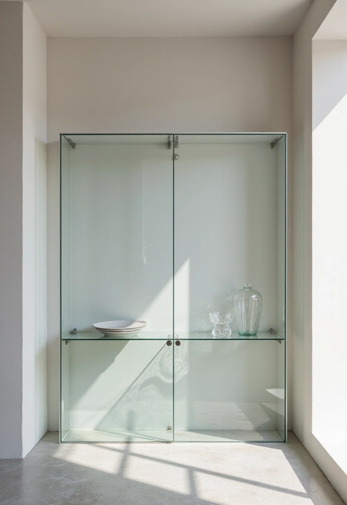 30 Glass Cabinet Decor Ideas to Showcase Your Collections 48 30 Glass Cabinet Decor Ideas to Showcase Your Collections - 14. Create a Minimalist Look