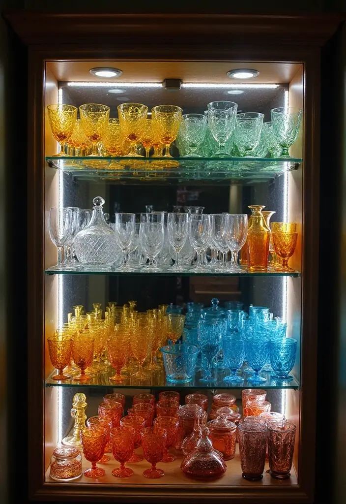 30 Glass Cabinet Decor Ideas to Showcase Your Collections 49 30 Glass Cabinet Decor Ideas to Showcase Your Collections - 15. Use Creative Lighting
