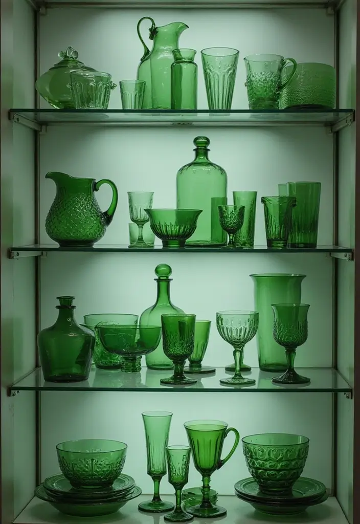 30 Glass Cabinet Decor Ideas to Showcase Your Collections 52 30 Glass Cabinet Decor Ideas to Showcase Your Collections - 18. Go for a Monochromatic Look