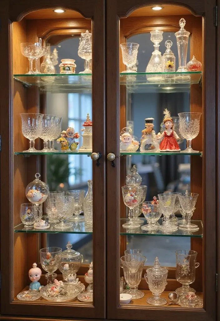 30 Glass Cabinet Decor Ideas to Showcase Your Collections 61 30 Glass Cabinet Decor Ideas to Showcase Your Collections - 21. Embrace Whimsy