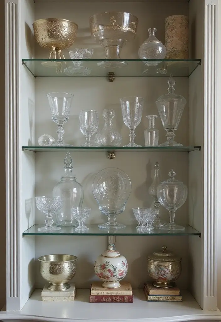 30 Glass Cabinet Decor Ideas to Showcase Your Collections 6 30 Glass Cabinet Decor Ideas to Showcase Your Collections - 4. Layer Your Items