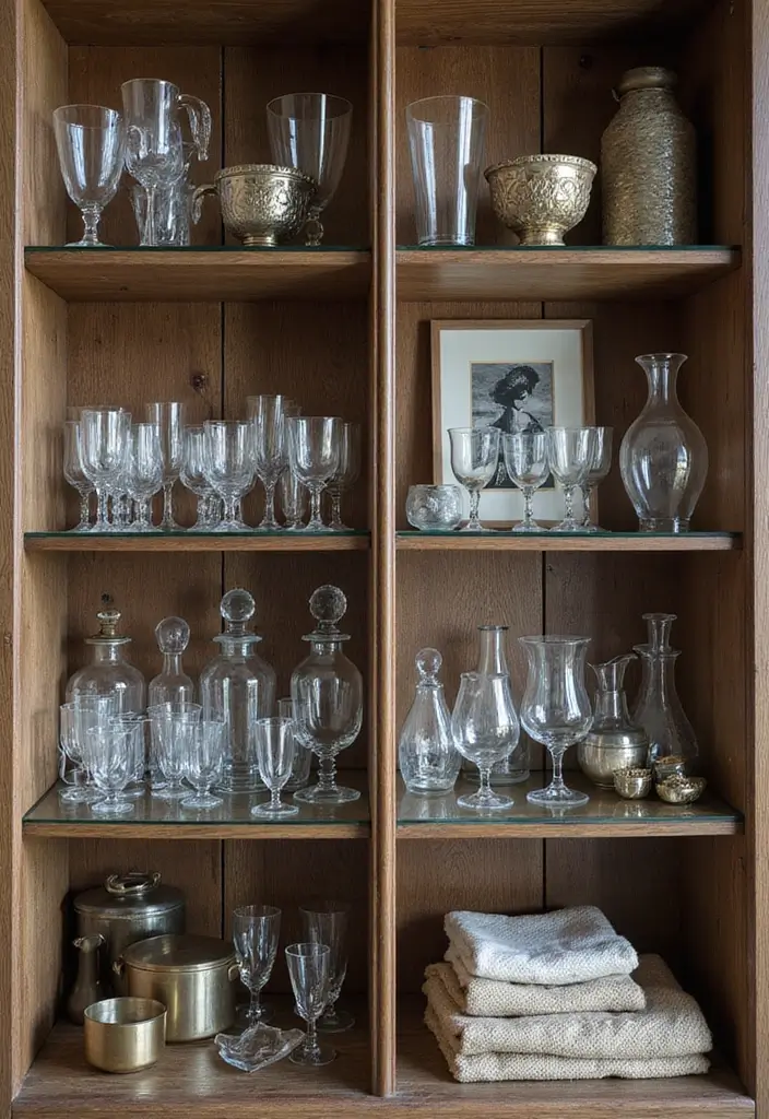 30 Glass Cabinet Decor Ideas to Showcase Your Collections 12 30 Glass Cabinet Decor Ideas to Showcase Your Collections - 6. Mix Textures