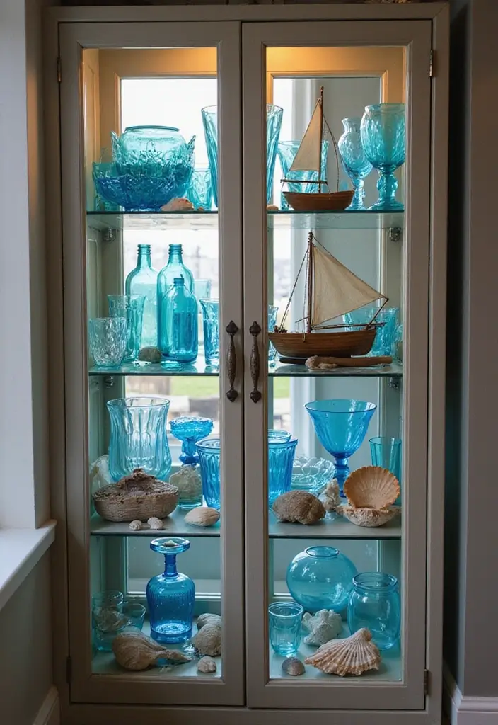 30 Glass Cabinet Decor Ideas to Showcase Your Collections 17 30 Glass Cabinet Decor Ideas to Showcase Your Collections - 7. Showcase a Theme