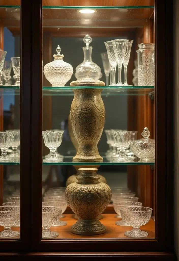 30 Glass Cabinet Decor Ideas to Showcase Your Collections 27 30 Glass Cabinet Decor Ideas to Showcase Your Collections - 9. Highlight a Special Piece