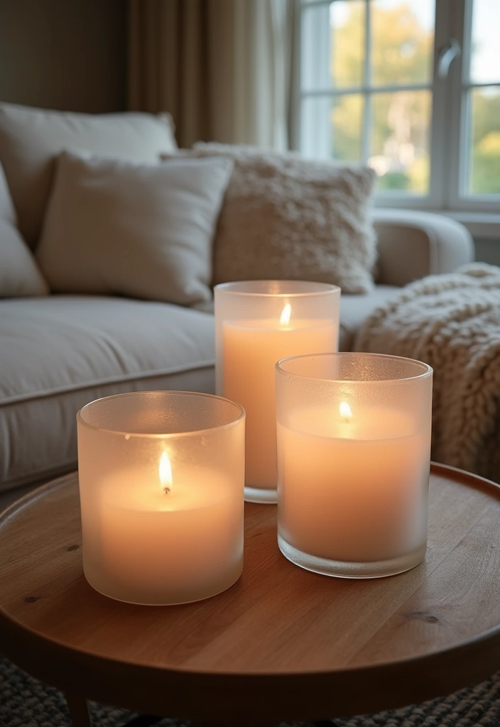 30+ Glass Candle Holder Decor Ideas That Feel Warm and Cozy 28 30+ Glass Candle Holder Decor Ideas That Feel Warm and Cozy - 10. Frosted Glass Holders
