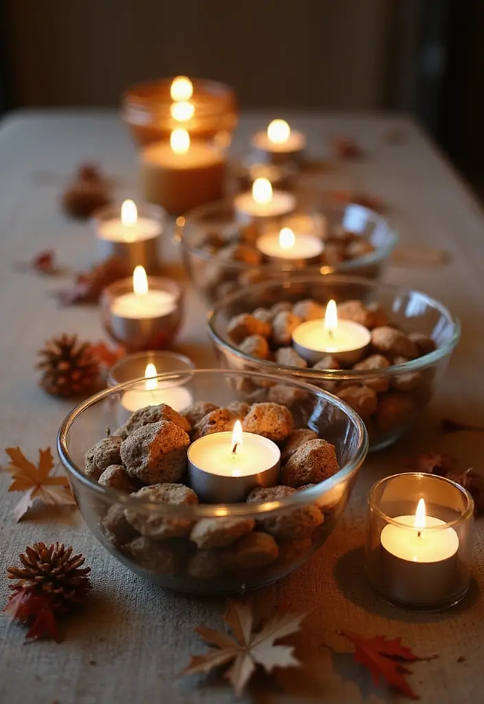 30+ Glass Candle Holder Decor Ideas That Feel Warm and Cozy 29 30+ Glass Candle Holder Decor Ideas That Feel Warm and Cozy - 11. Elegant Glass Bowl Holders