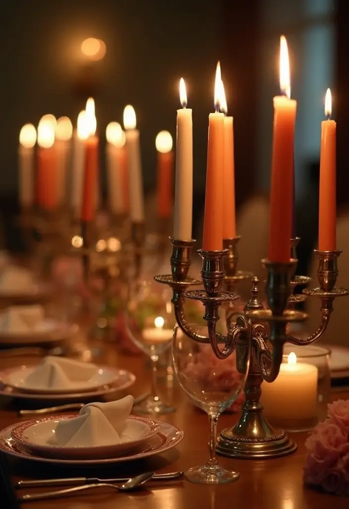 30+ Glass Candle Holder Decor Ideas That Feel Warm and Cozy 37 30+ Glass Candle Holder Decor Ideas That Feel Warm and Cozy - 13. Vintage Inspired Candelabra Holders