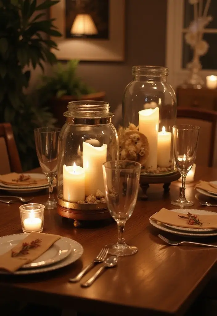 30+ Glass Candle Holder Decor Ideas That Feel Warm and Cozy 46 30+ Glass Candle Holder Decor Ideas That Feel Warm and Cozy - 16. Vintage Hurricane Holders