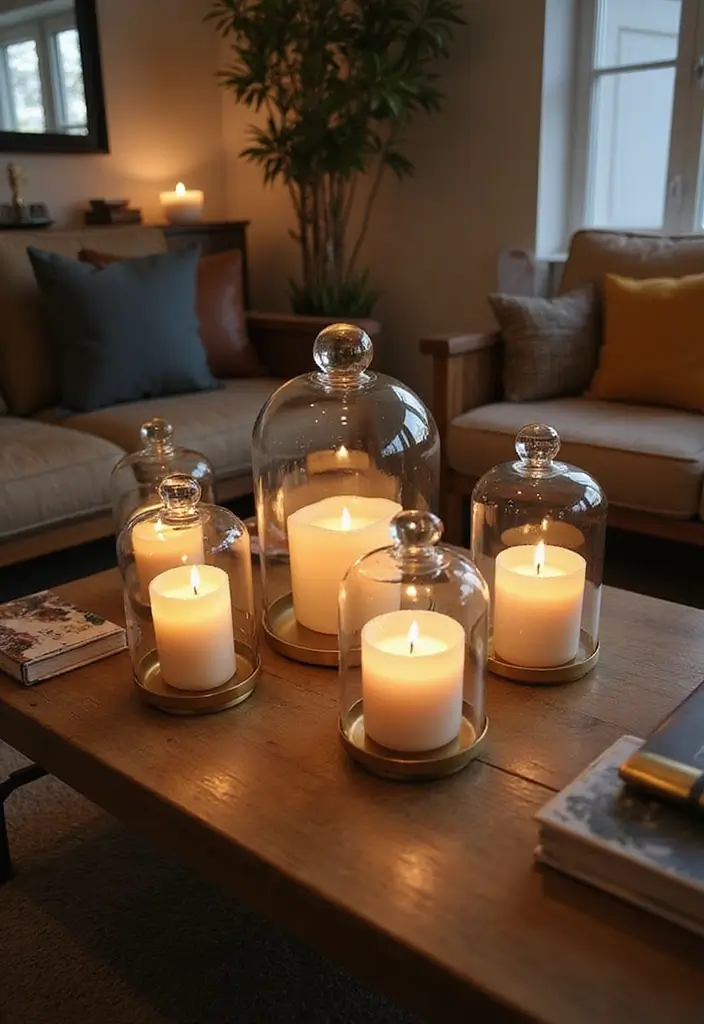 30+ Glass Candle Holder Decor Ideas That Feel Warm and Cozy 54 30+ Glass Candle Holder Decor Ideas That Feel Warm and Cozy - 18. Glass Dome Candle Holders
