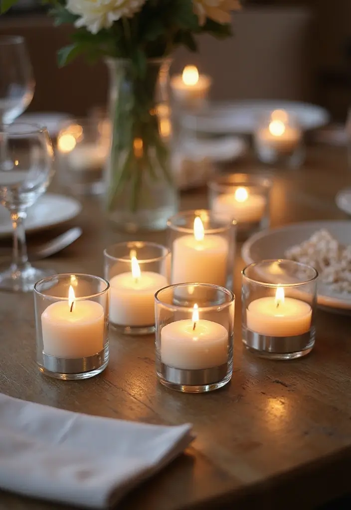 30+ Glass Candle Holder Decor Ideas That Feel Warm and Cozy 108 30+ Glass Candle Holder Decor Ideas That Feel Warm and Cozy - 28. Miniature Glass Candle Holders