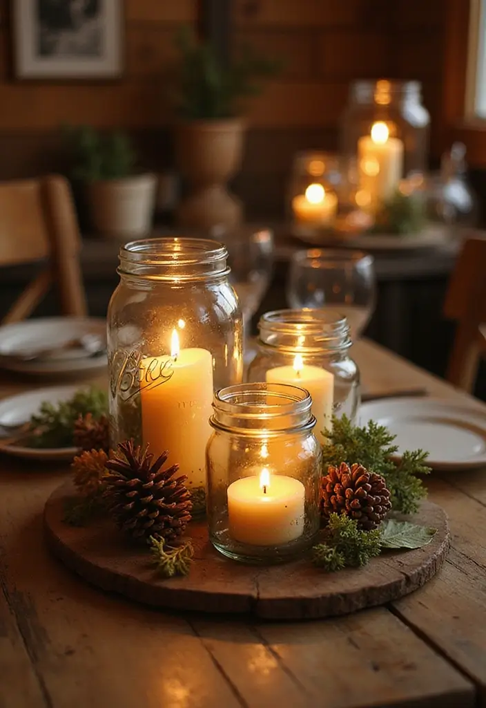 30+ Glass Candle Holder Decor Ideas That Feel Warm and Cozy 15 30+ Glass Candle Holder Decor Ideas That Feel Warm and Cozy - 3. Antique Mason Jar Holders