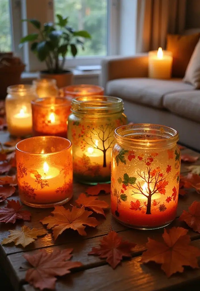 30+ Glass Candle Holder Decor Ideas That Feel Warm and Cozy 120 30+ Glass Candle Holder Decor Ideas That Feel Warm and Cozy - 30. Seasonal Glass Candle Holders