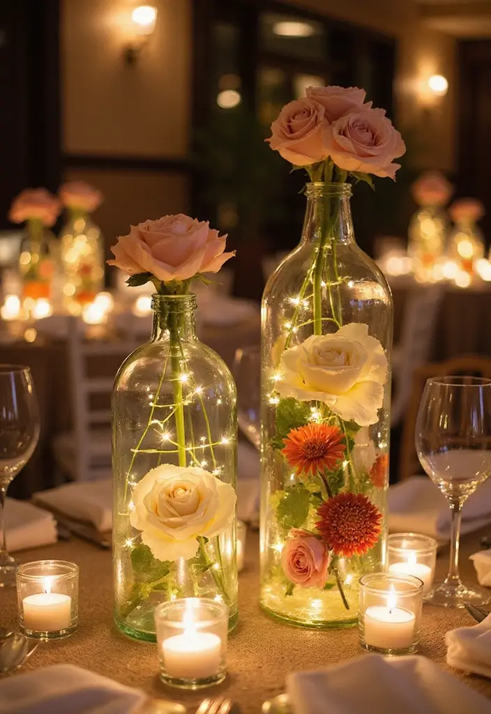 30 Large Glass Bottle Decor Ideas That Make a Statement 46 30 Large Glass Bottle Decor Ideas That Make a Statement - 20. Elegant Wedding Decor