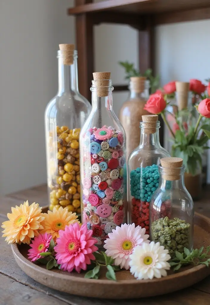 30 Large Glass Bottle Decor Ideas That Make a Statement 54 30 Large Glass Bottle Decor Ideas That Make a Statement - 22. Repurposed Craft Supplies Organizer
