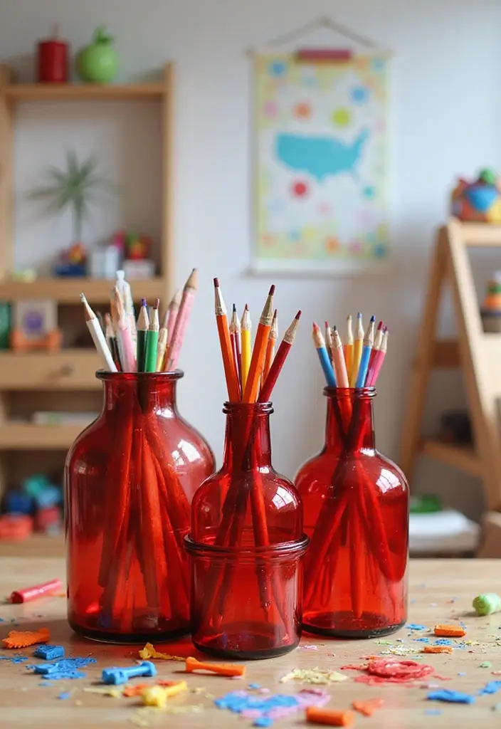 30+ Red Glass Vase Decor Ideas That Add Warmth and Energy 51 30+ Red Glass Vase Decor Ideas That Add Warmth and Energy - 19. Creative Kids’ Room Decor