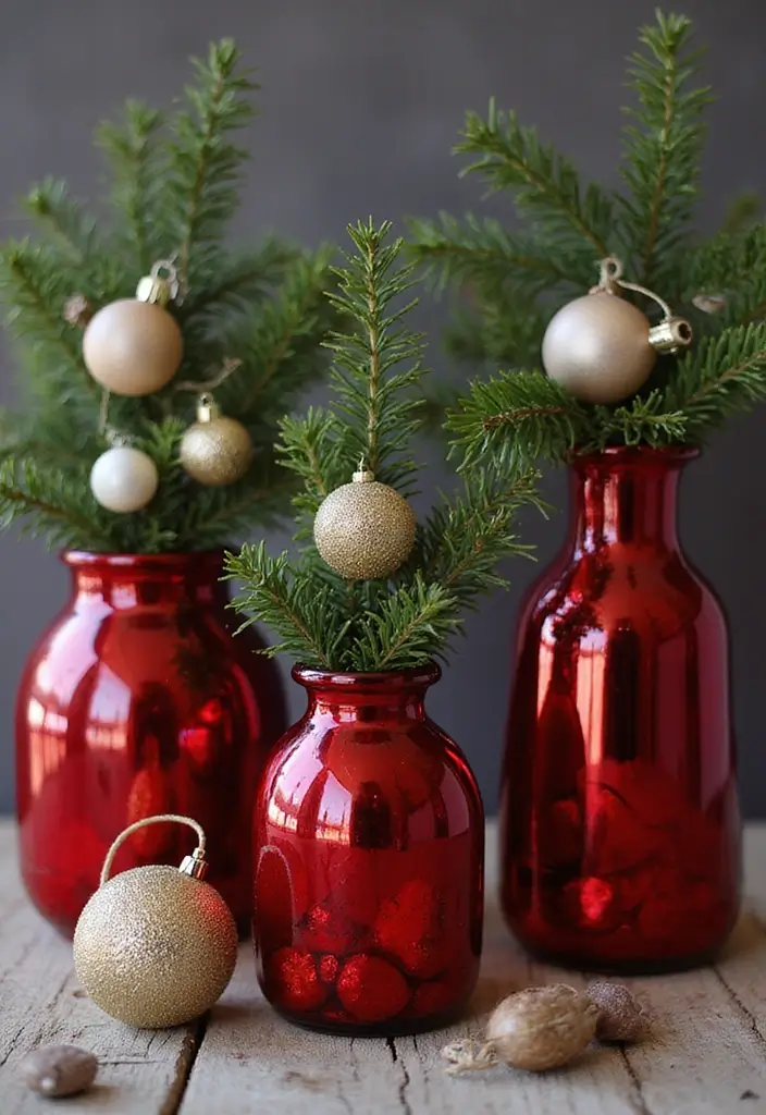 30+ Red Glass Vase Decor Ideas That Add Warmth and Energy 54 30+ Red Glass Vase Decor Ideas That Add Warmth and Energy - 20. Holiday Decor Inspirations