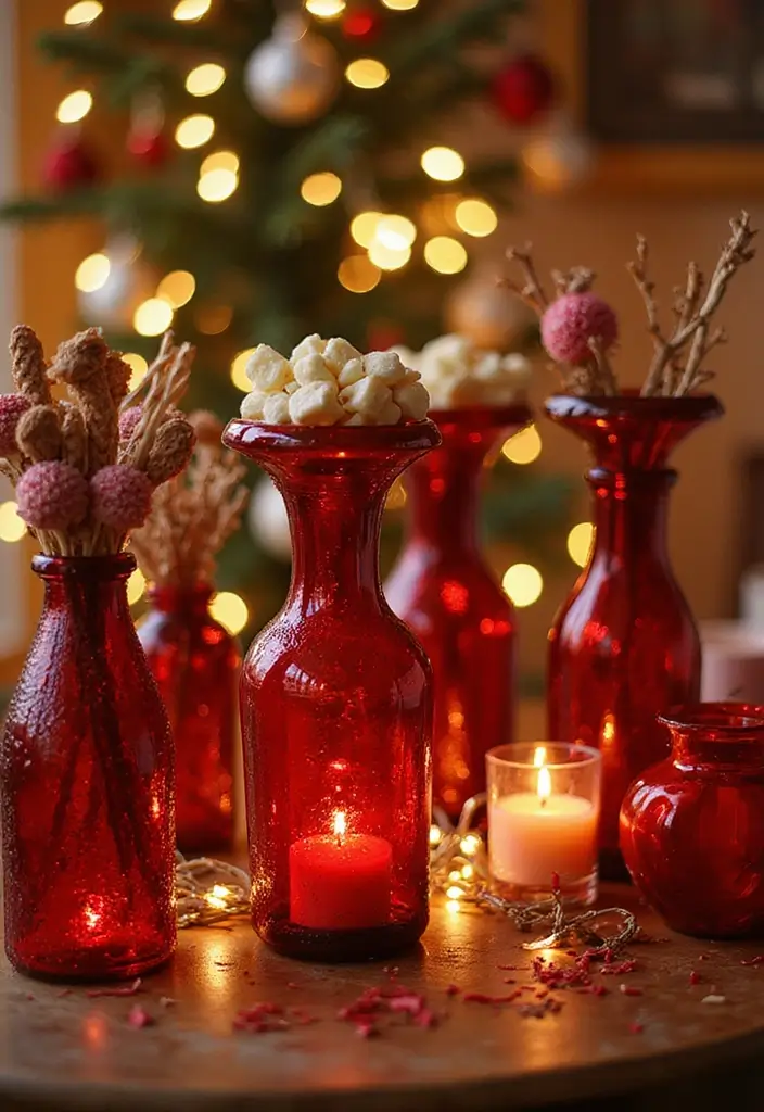 30+ Red Glass Vase Decor Ideas That Add Warmth and Energy 63 30+ Red Glass Vase Decor Ideas That Add Warmth and Energy - 23. Hosting Seasonal Parties