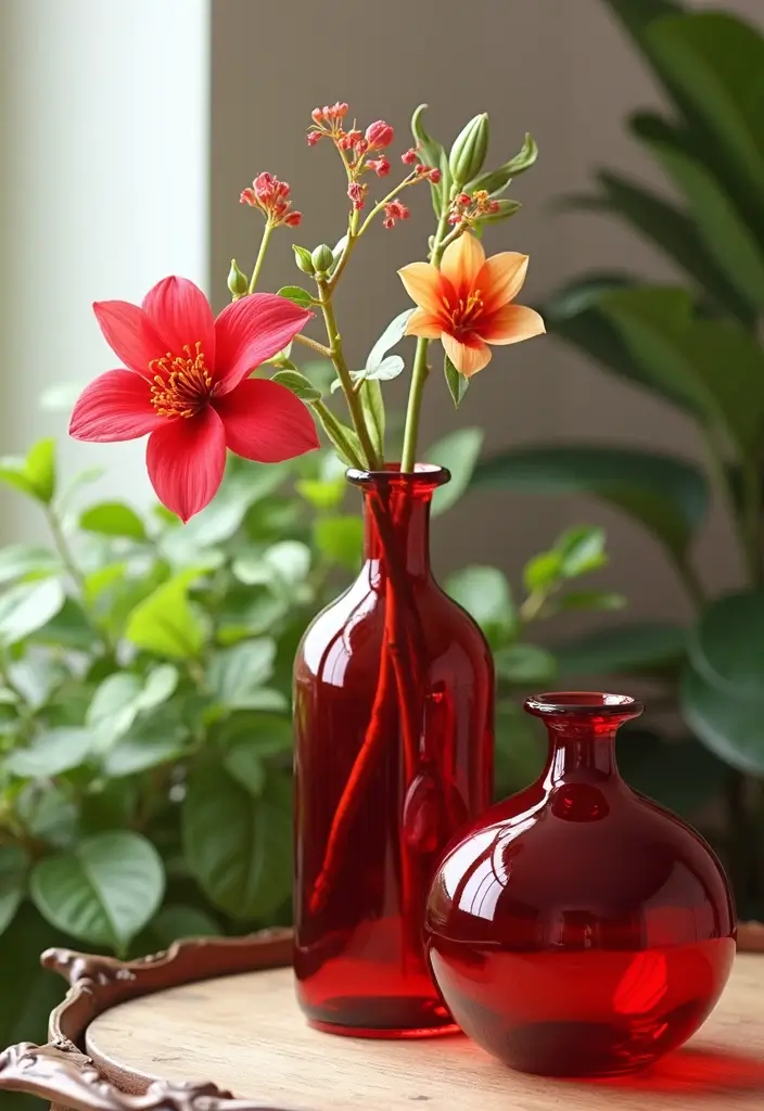 30+ Red Glass Vase Decor Ideas That Add Warmth and Energy 68 30+ Red Glass Vase Decor Ideas That Add Warmth and Energy - 24. Revamping Old Spaces