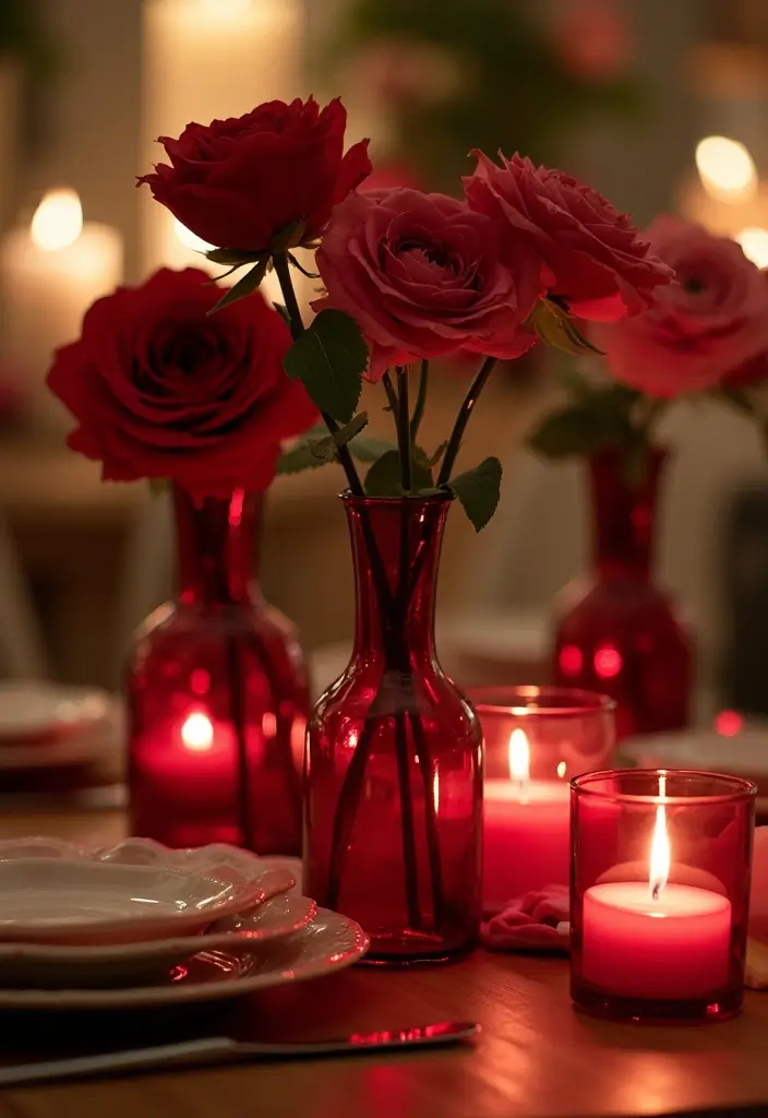 30+ Red Glass Vase Decor Ideas That Add Warmth and Energy 69 30+ Red Glass Vase Decor Ideas That Add Warmth and Energy - 25. Utilizing Red Glass for Special Occasions